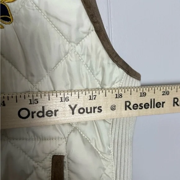 Polo by Ralph Lauren Women's Cream Quilted Vest with Crest vintage - Picture 9 of 11